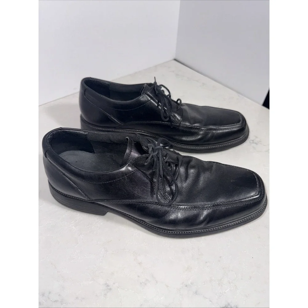Bostonian Flexlite Men's Black Leather Oxford Dress Shoes Square Toe 10.5M